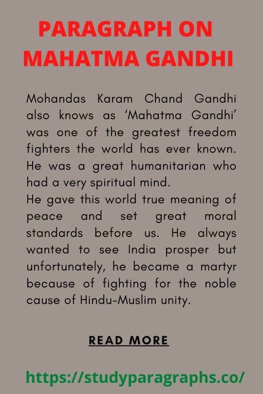 Short And Long Example Paragraph On Mahatma Gandhi