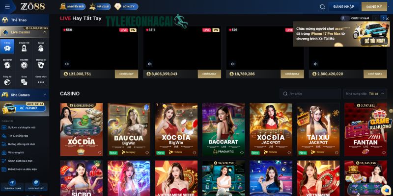 Khám phá kho game cá cược không giới hạn của nhà cái ZO88