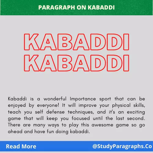 An Example Paragraph On Kabaddi For Students