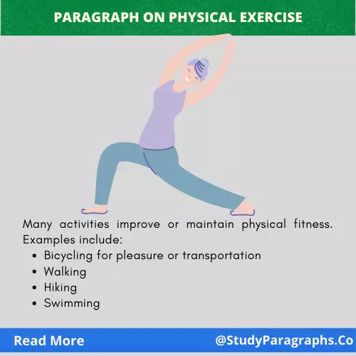 Physical Exercise Paragraph Writing Example In English For Students