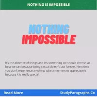 Nothing Is Impossible Paragraph Writing Example