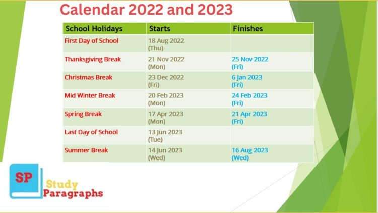 Calendar 2022 and 2023