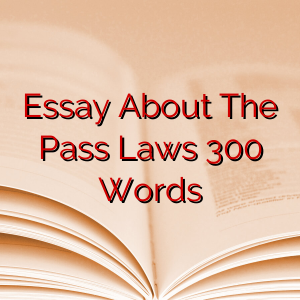 Essay About The Pass Laws 300 Words