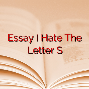 Essay I Hate The Letter S