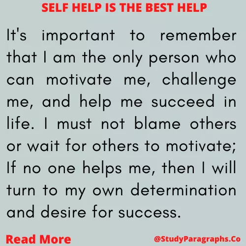 Short & Long Paragraph On Self Help Is Best Help For students
