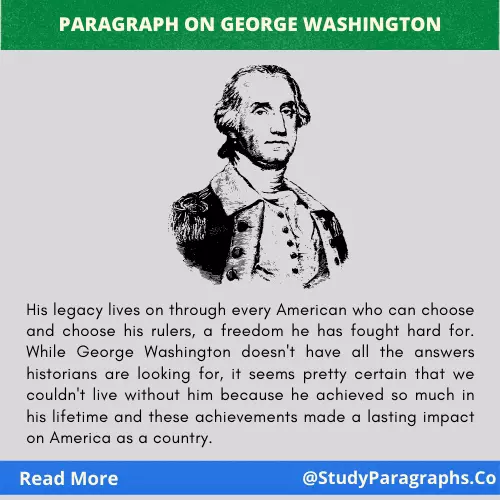 About George Washington Paragraph Writing Example For Student