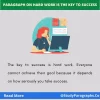 Hard Work Is The Key To Success Paragraph Writing Example For Students