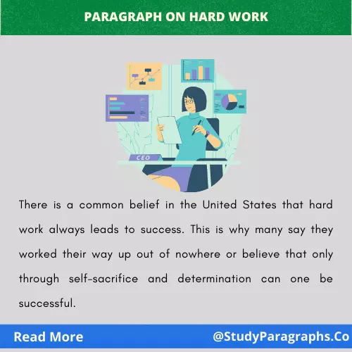 Value And Importance Of Hard Work Paragraph Writing Example In English