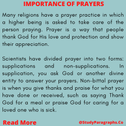 Essay about importance of prayers