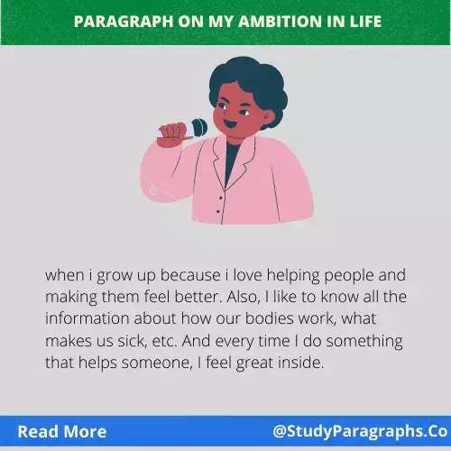 My Ambition In Life Paragraph Writing Example For Students