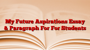 My Future Aspirations Essay & Paragraph For For Students
