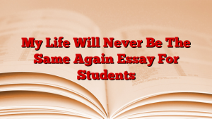 My Life Will Never Be The Same Again Essay For Students