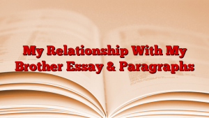 My Relationship With My Brother Essay & Paragraphs