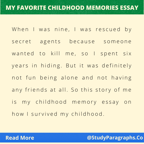 My Favourite Childhood Memories Essay For Class 6