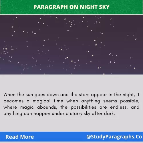 Night Sky Paragraph Writing Example In English