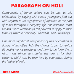 Paragraph about Holi Festival