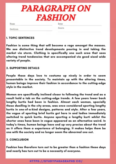 Fashion Paragraph