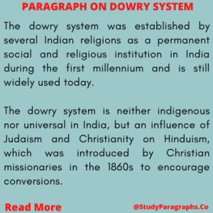 About dowry system in India Paragraph