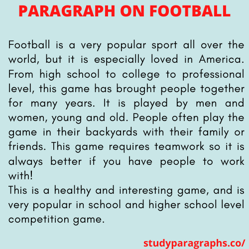 Paragraph about football