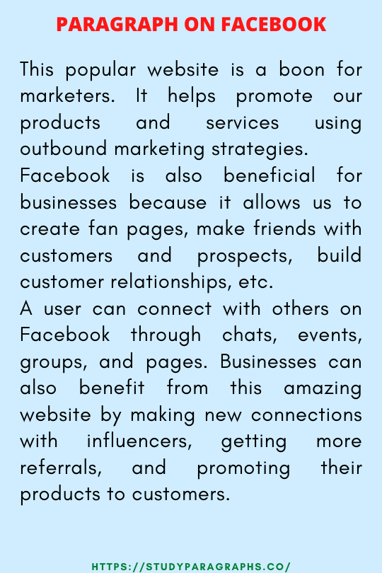 about Facebook paragraph