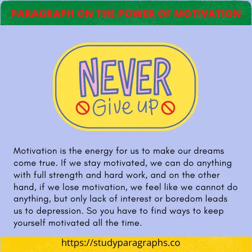 The Power Of Motivation Essay & Paragraph Writing Example
