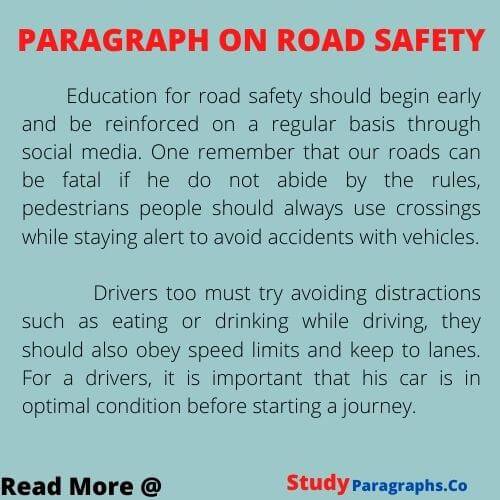 Example Paragraph On Road Safety In English