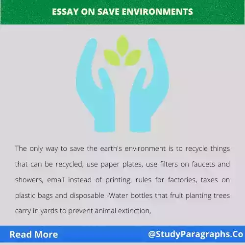 Essay on save environment day