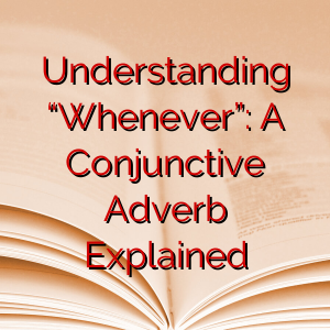 Understanding “Whenever”: A Conjunctive Adverb Explained