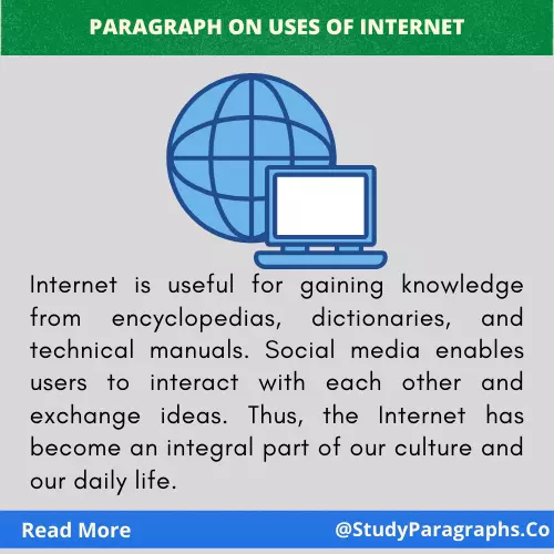 Uses Of Internet Paragraph Writing Example For Students