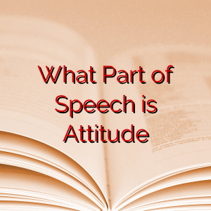 What Part of Speech is Attitude