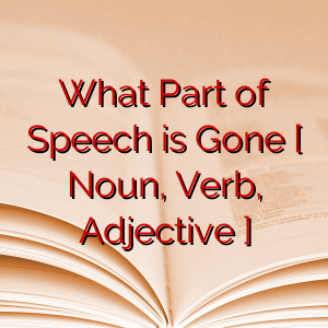 What Part of Speech is Gone [ Noun, Verb, Adjective ]