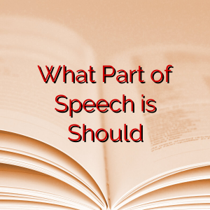 What Part of Speech is Should