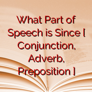 What Part of Speech is Since [ Conjunction, Adverb, Preposition ]