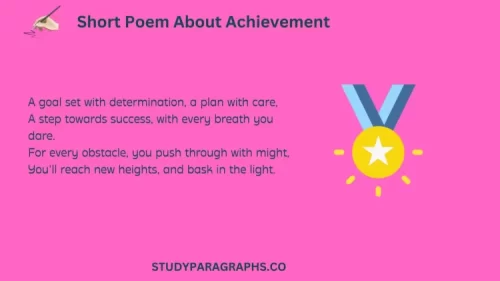 Short Poem on Achievement With Explained Verses
