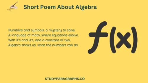 A short Poem on algebra