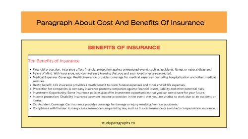costs and benefits of insurance
