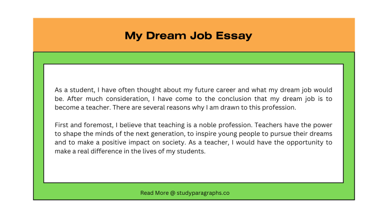 teacher dream job essay