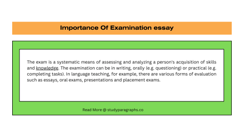 paragraph about examination