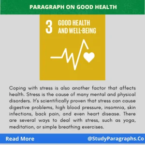 Good Health Paragraph Writing Example In English For Students