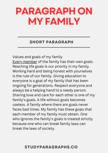 my family paragraph for class 6